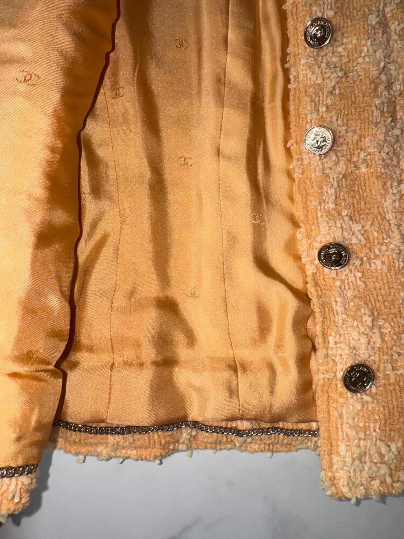 1996 Chanel Orange Tweed Blazer