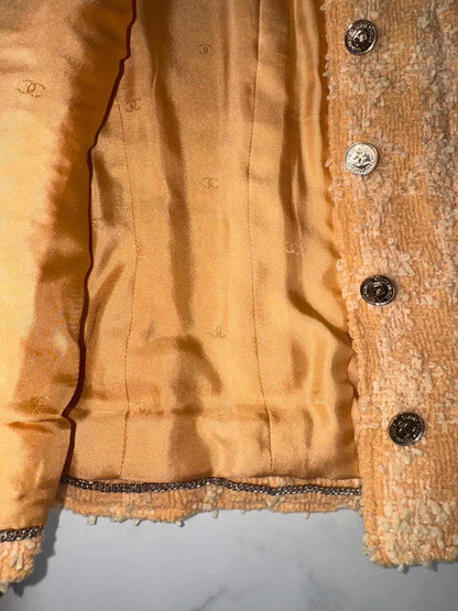 1996 Chanel Orange Tweed Blazer