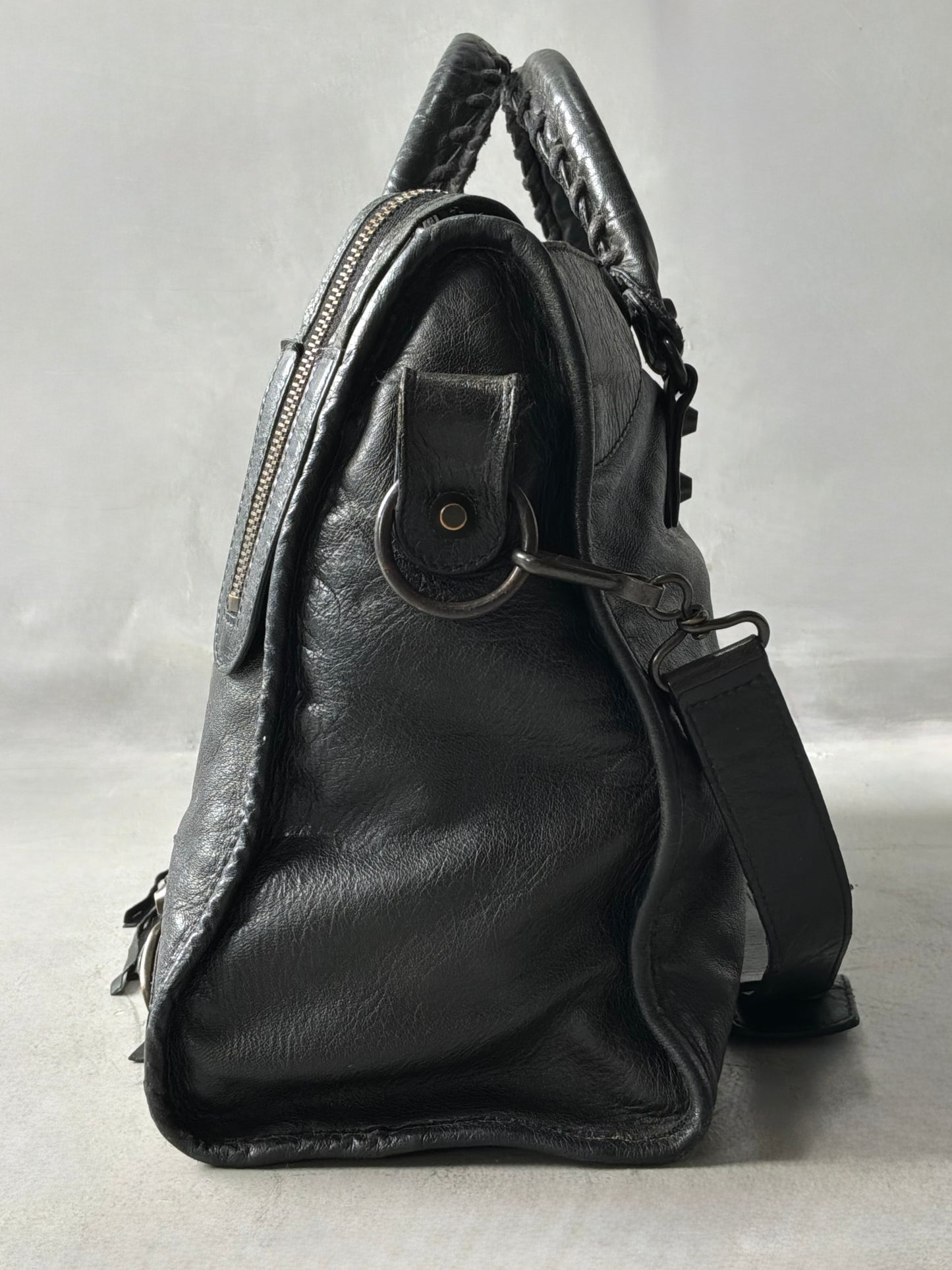 Balenciaga Classic City Black on Brass Lambskin Bag