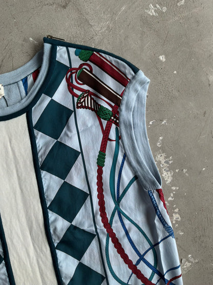 Hermes Margiela Era Shoulder Zip Blue Vest