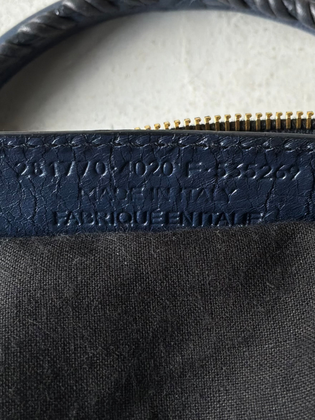 Balenciaga Classic City Navy on Gold Giant 12 Lambskin Bag