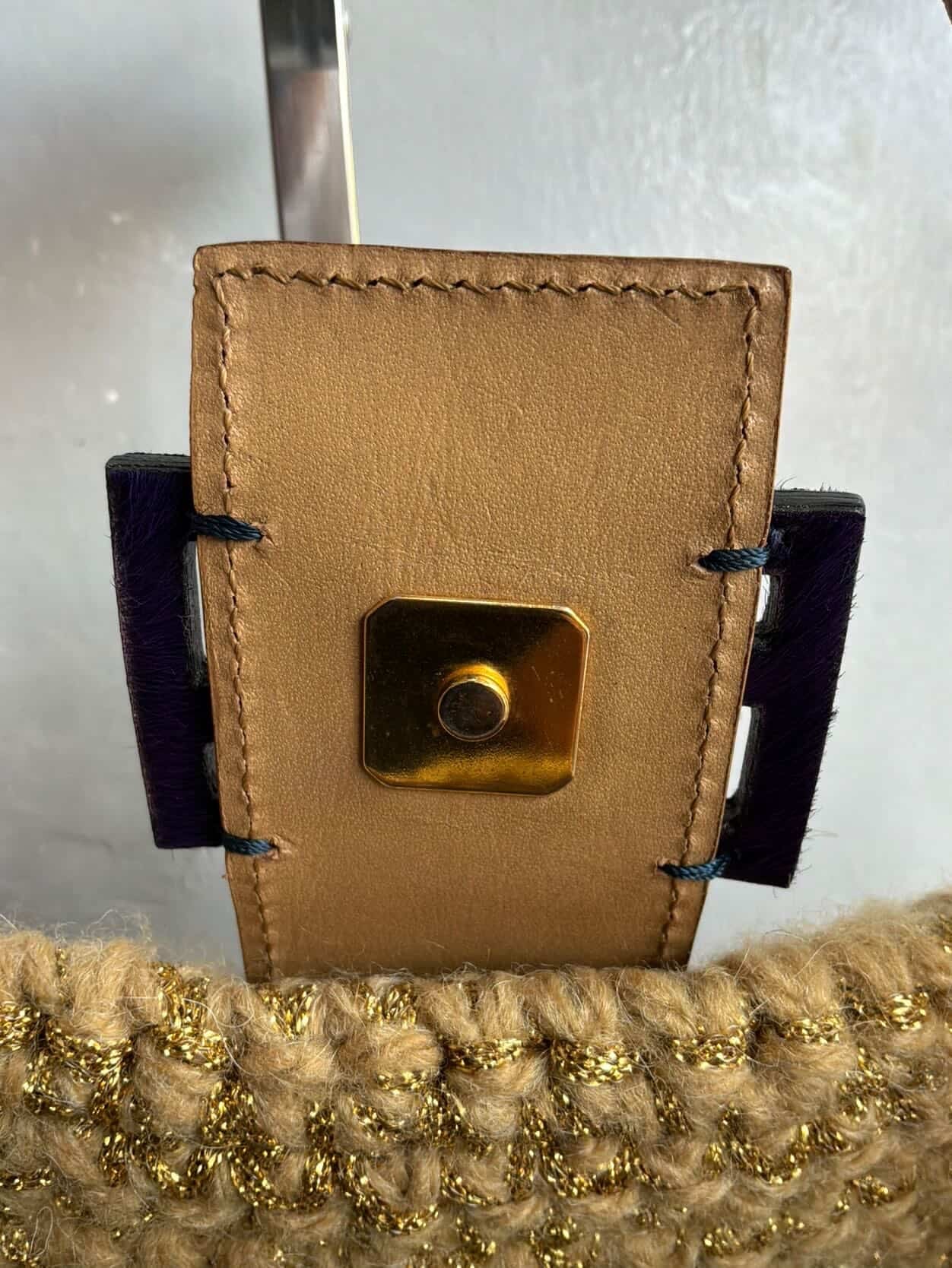 Fendi Woven Crochette Baguette Bag