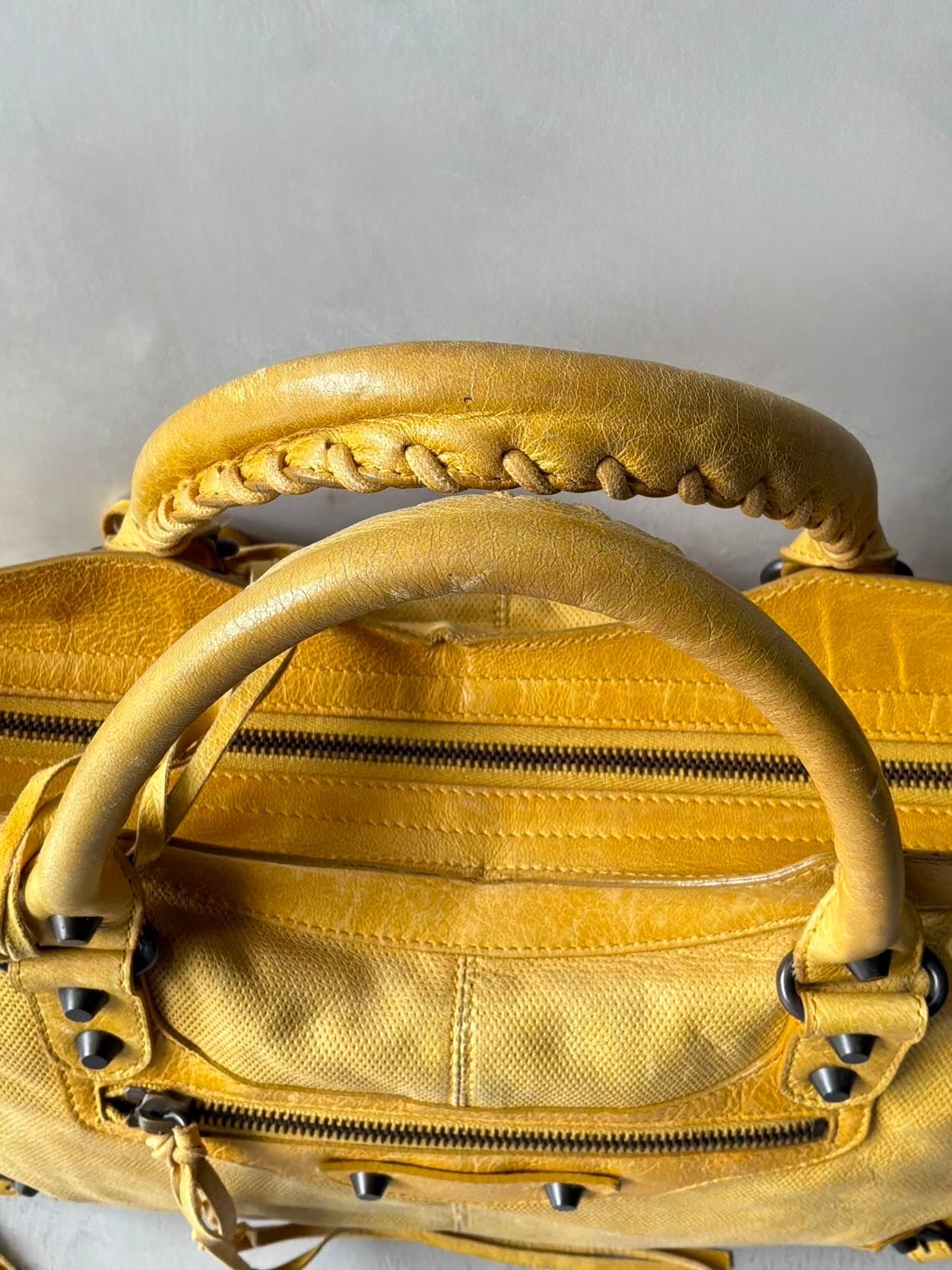 Balenciaga City Lemon Lambskin Bag