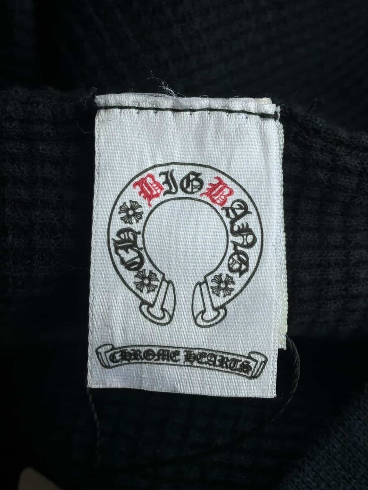 Vintage Chrome Hearts x Big Bang Leather Cross Patch Hoodie