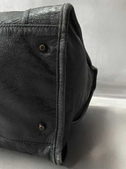 Balenciaga XL Weekender Black on Brass Lambskin Bag