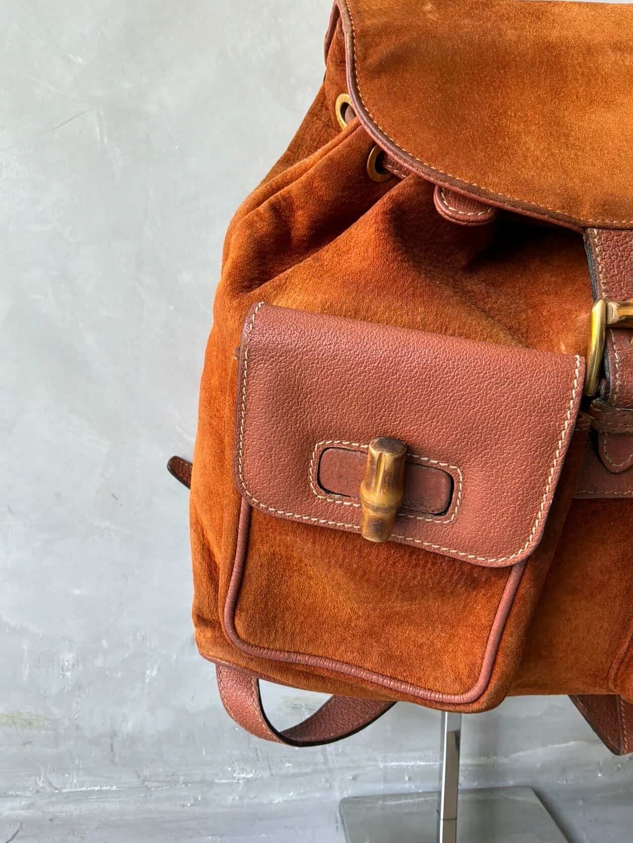 2000’s Gucci Suede Bamboo Backpack