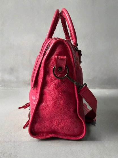 Balenciaga City Red Lambskin Bag