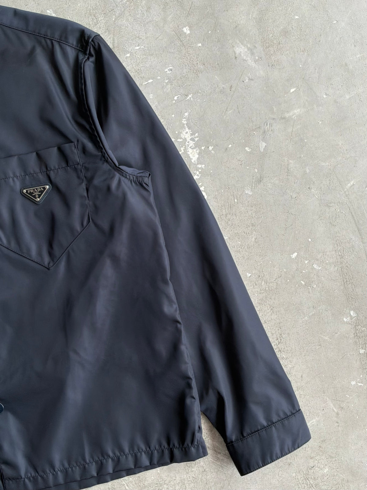 Prada Re-Nylon Chest Emblem Button Up Shirt