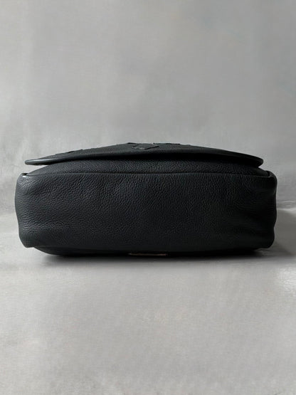 Chrome Hearts Cemetery Cross Patch Mail Leather Bag
