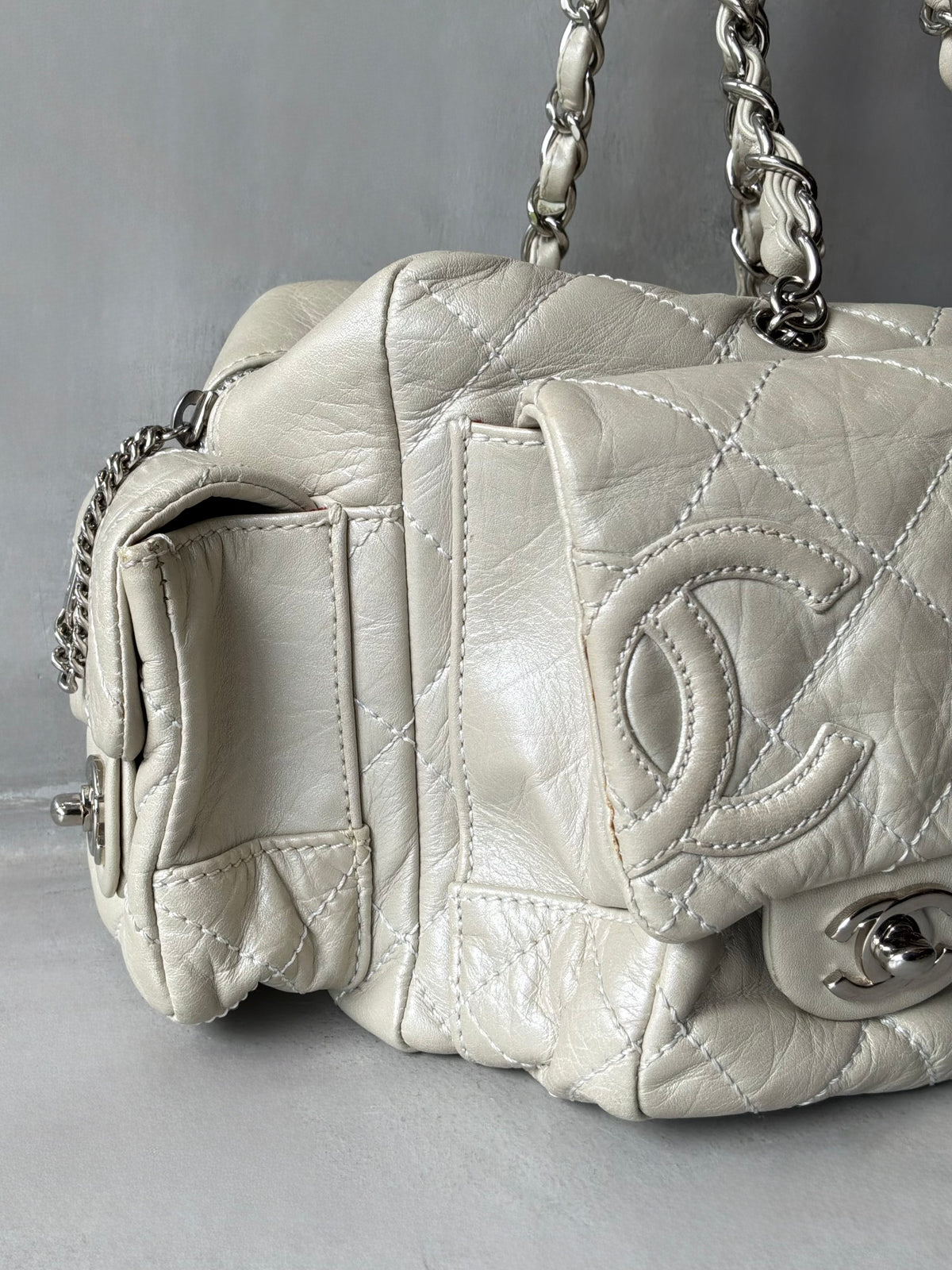 Rare Chanel Cambon Ligne Chain Reporter Lambskin Bag