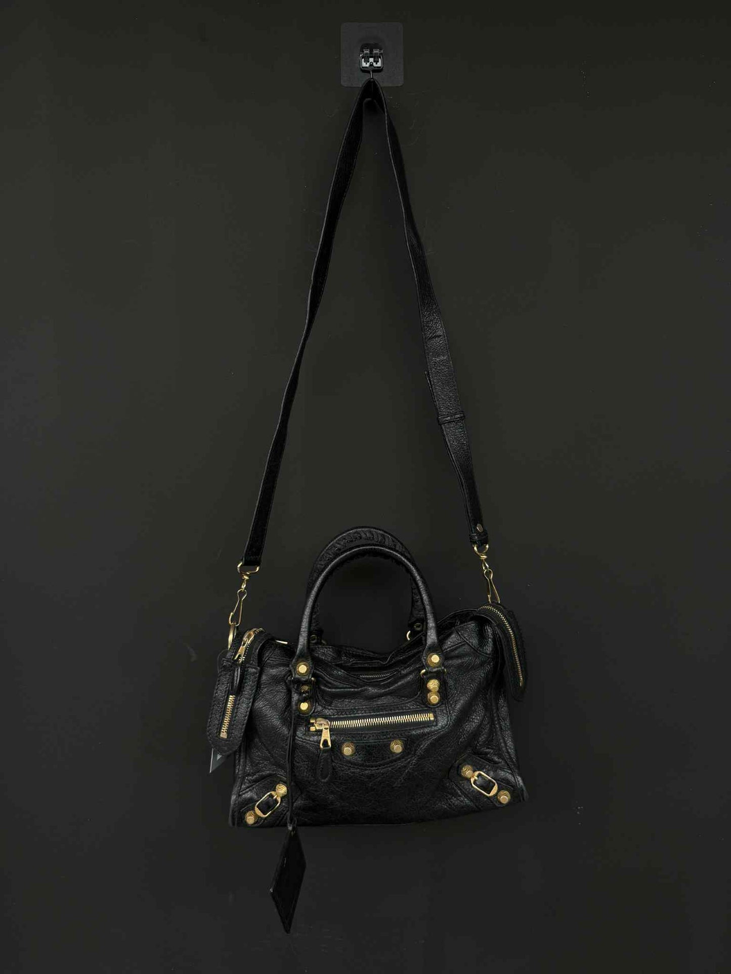 Balenciaga Mini City Black Gold Shoulder Bag