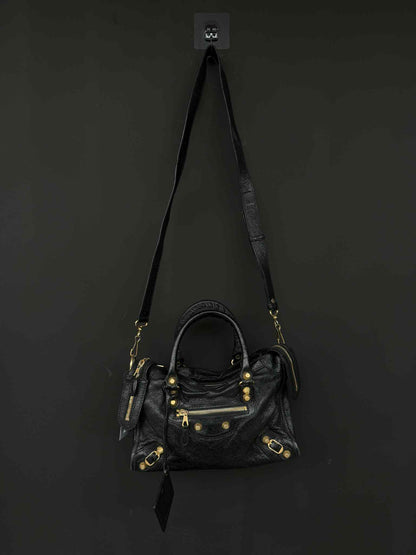 Balenciaga Mini City Black Gold Shoulder Bag