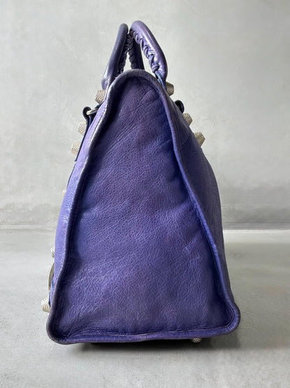 Balenciaga Work Giant 21 Purple Lambskin Bag