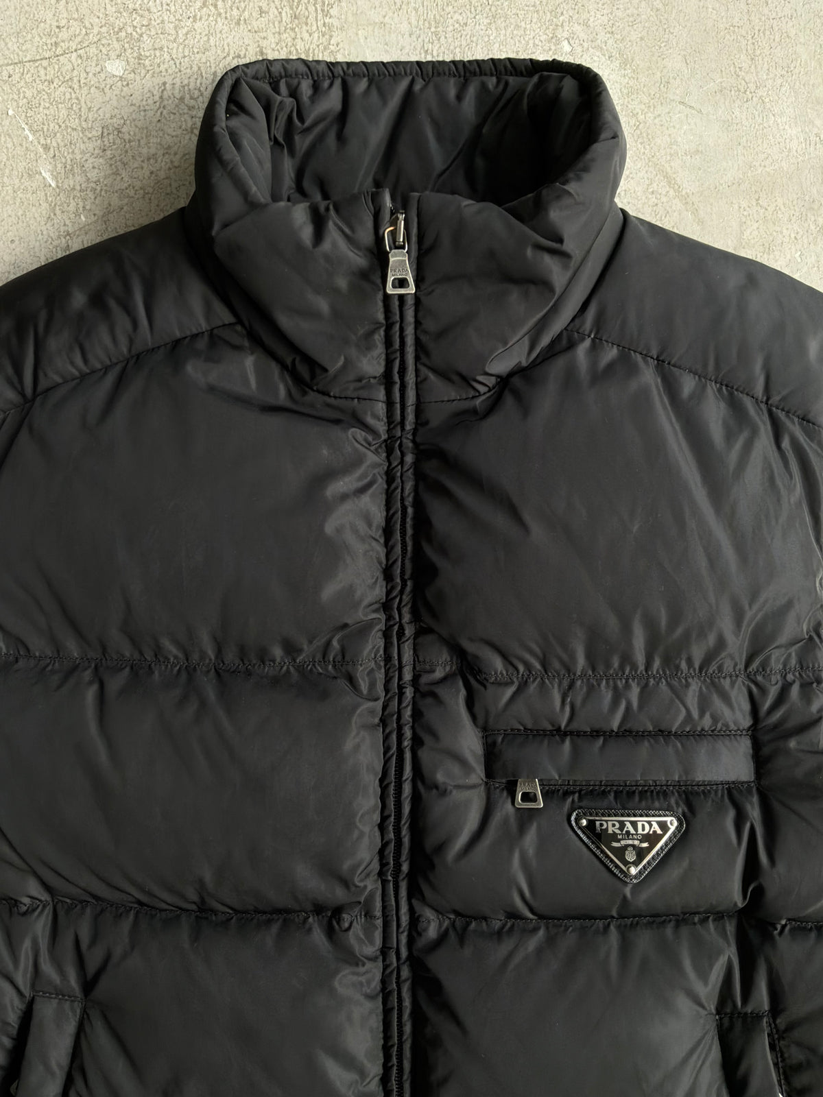 Prada Chest Emblem Puffer Vest