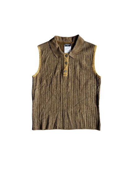 Chanel Metallic Collared Sleeveless