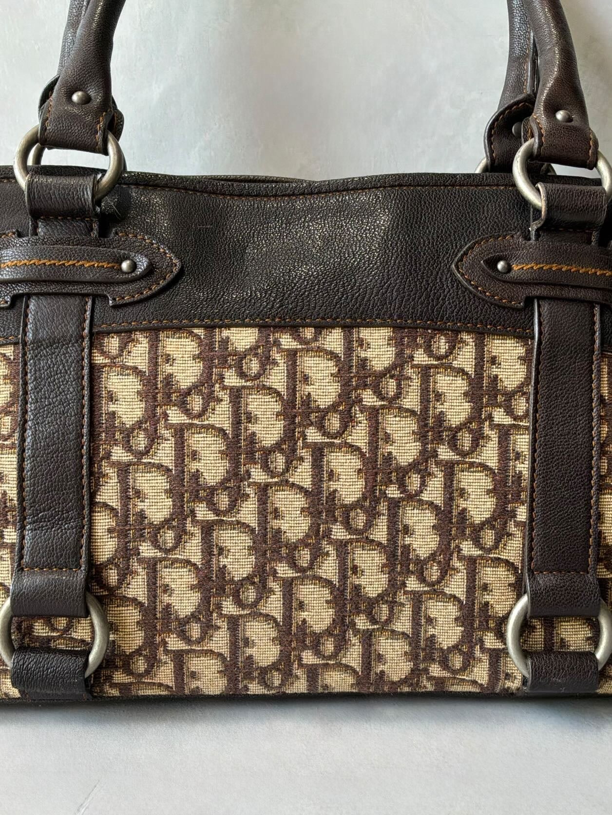Dior Trotter Leather Boston Bag