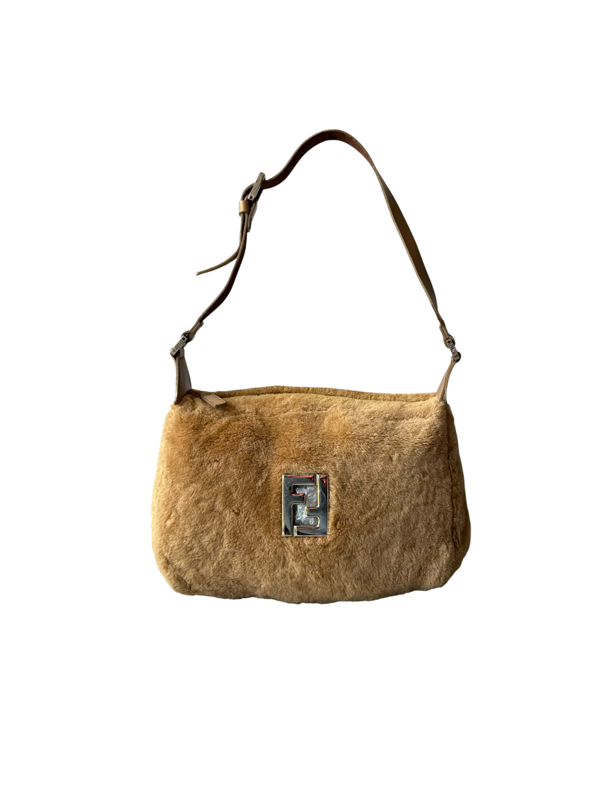 Fendi Faux Fur Baguette Shoulder Bag