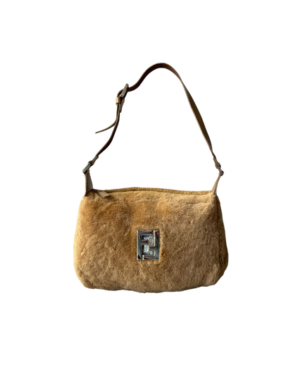 Fendi Faux Fur Baguette Shoulder Bag