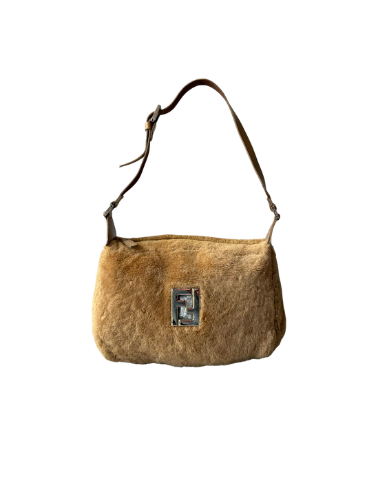 Fendi Faux Fur Baguette Shoulder Bag