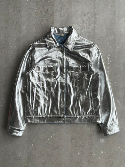 Gucci Monogram Metallic Reversible Denim Jacket