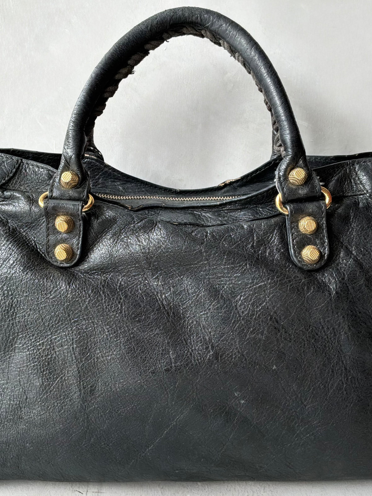 Balenciaga Classic City Black on Gold Giant 21 Lambskin Bag