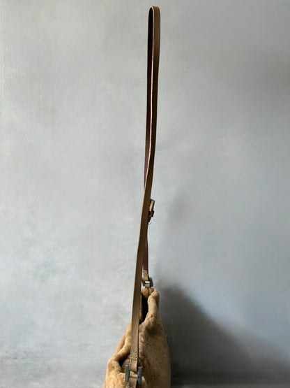 Fendi Beige Faux Fur Crossbody Bag