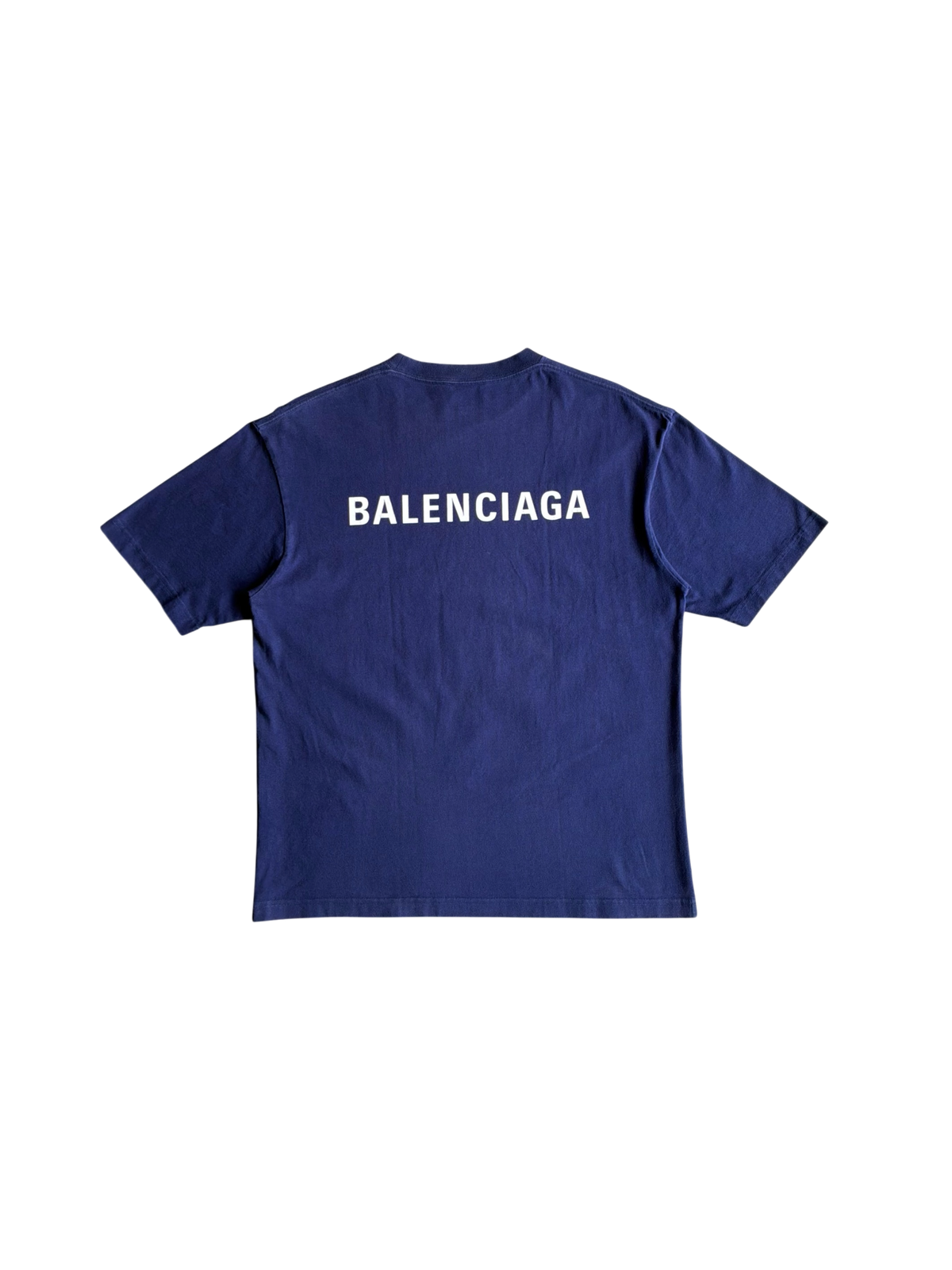 Balenciaga Script Mullet Blue Tee