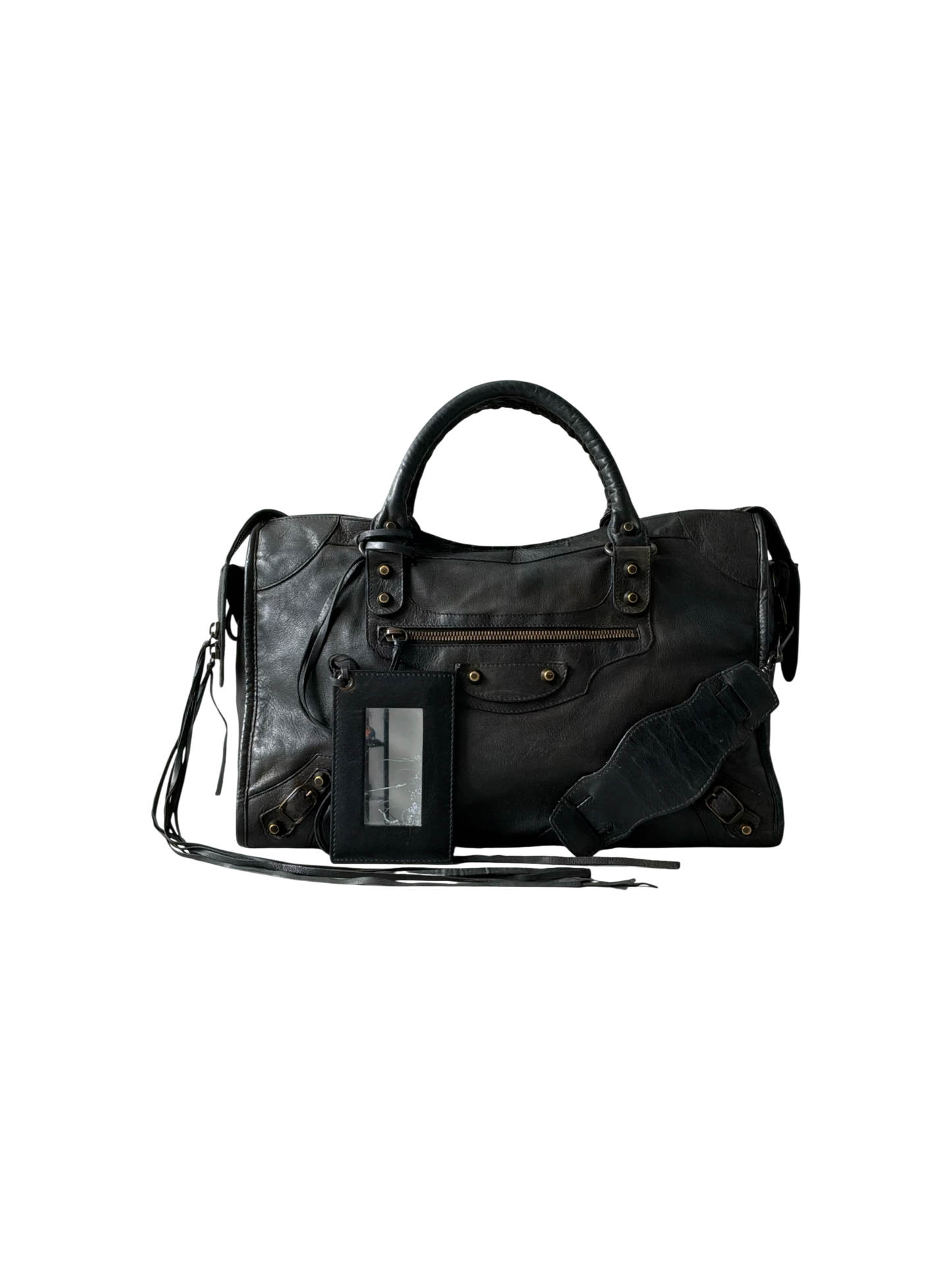 Balenciaga Classic City Black on Brass Lambskin Bag