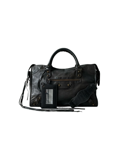 Balenciaga Classic City Black on Brass Lambskin Bag