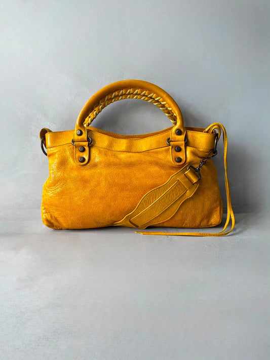 Balenciaga Le First Mustard Lambskin Bag