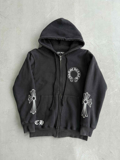 Chrome Hearts Scroll Logo Thermal Zip Up Hoodie