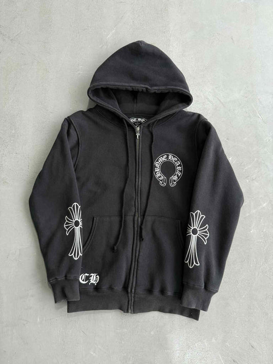 Chrome Hearts Scroll Logo Thermal Zip Up Hoodie