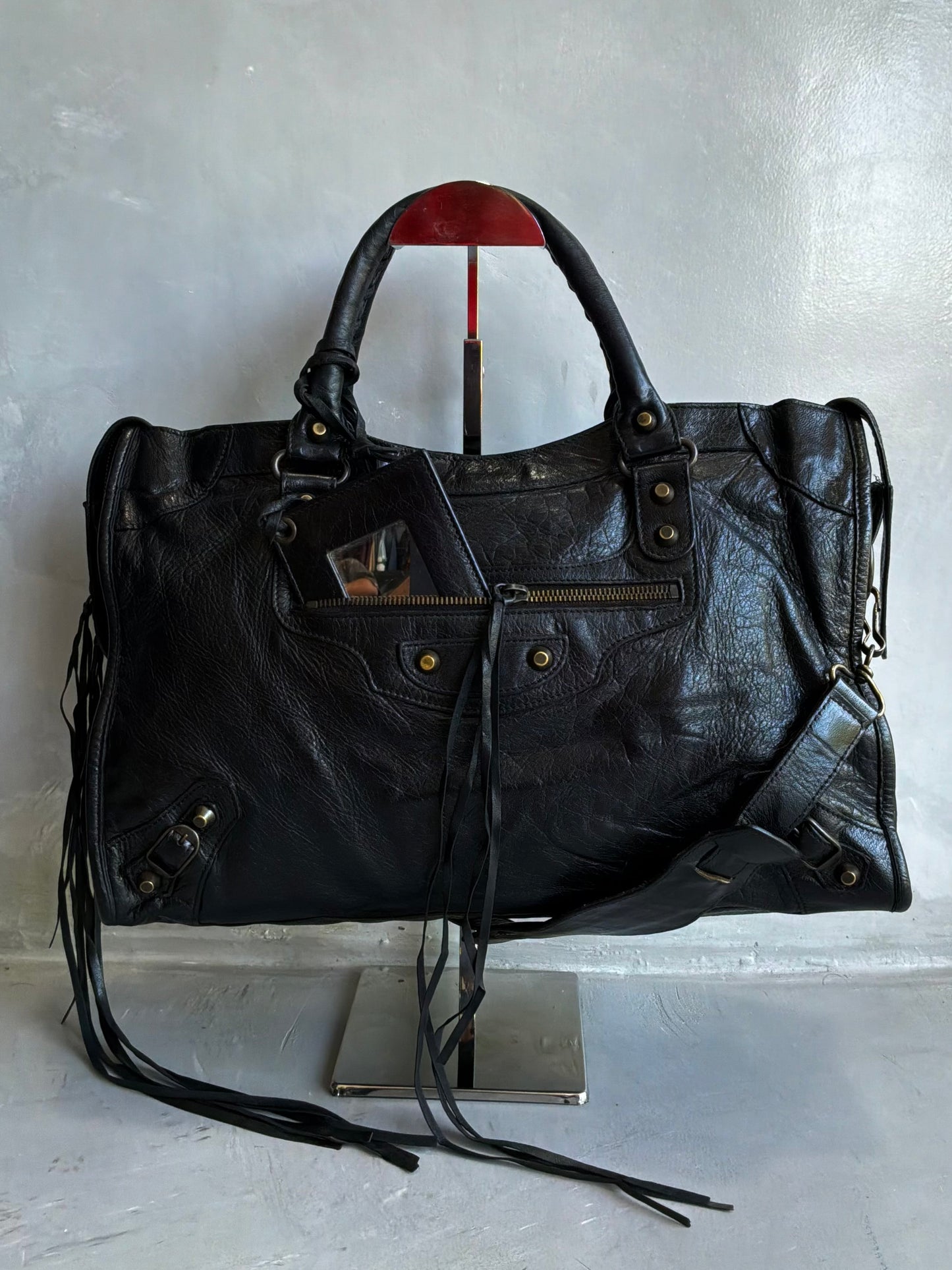 Balenciaga Classic City Black On Brass