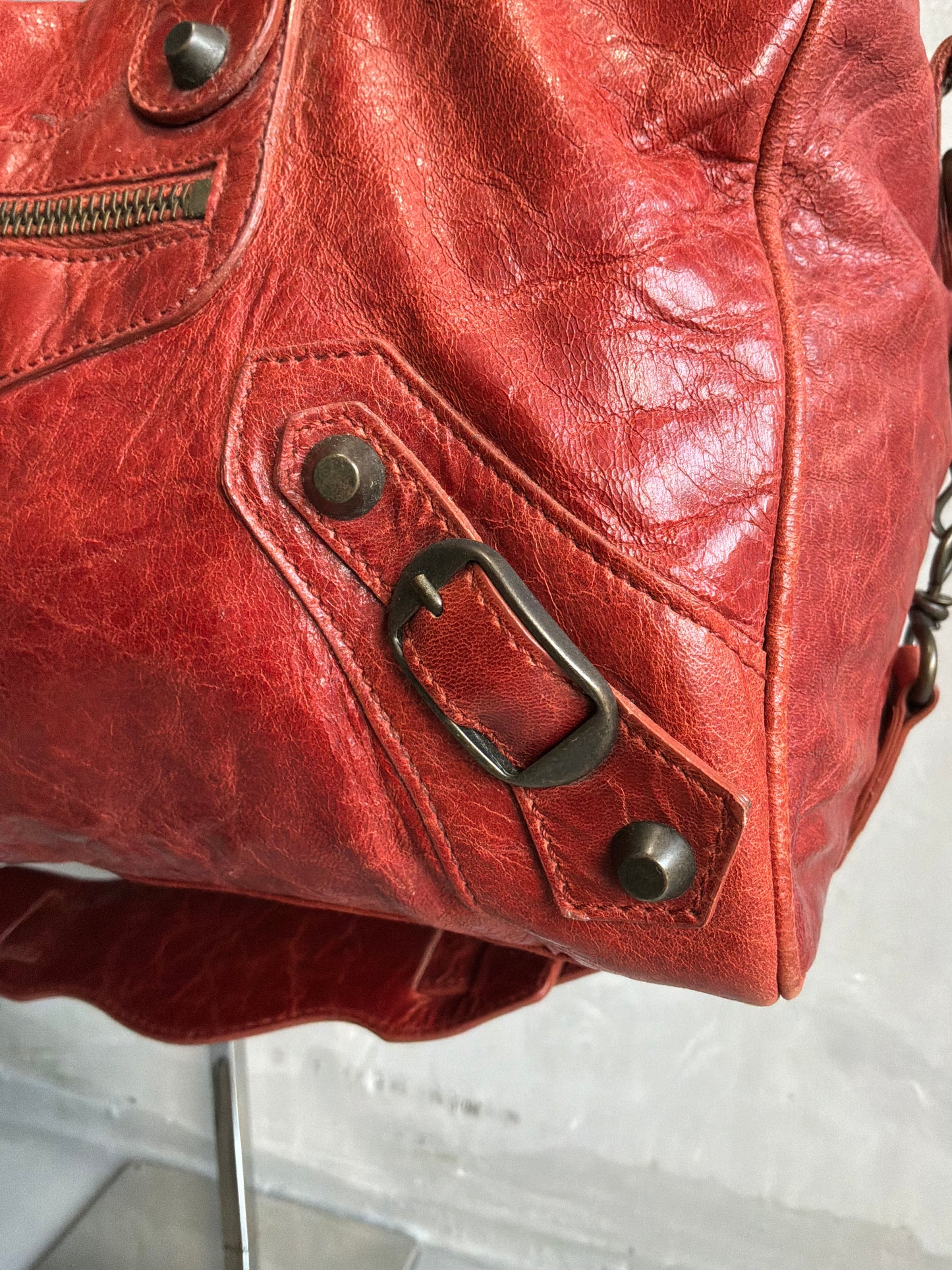Balenciaga City Twiggy Brown/Orange Brass Hardware