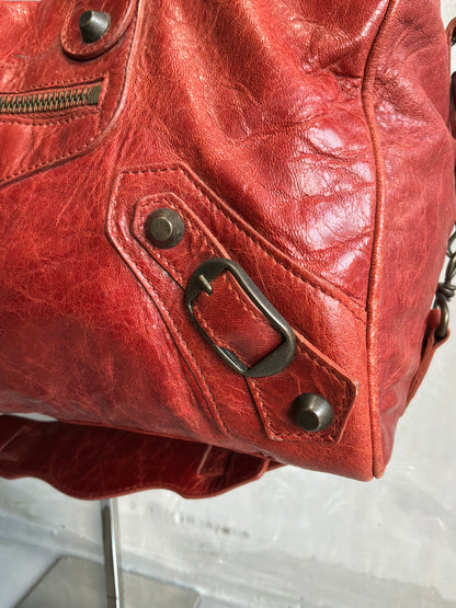 Balenciaga City Twiggy Brown/Orange Brass Hardware