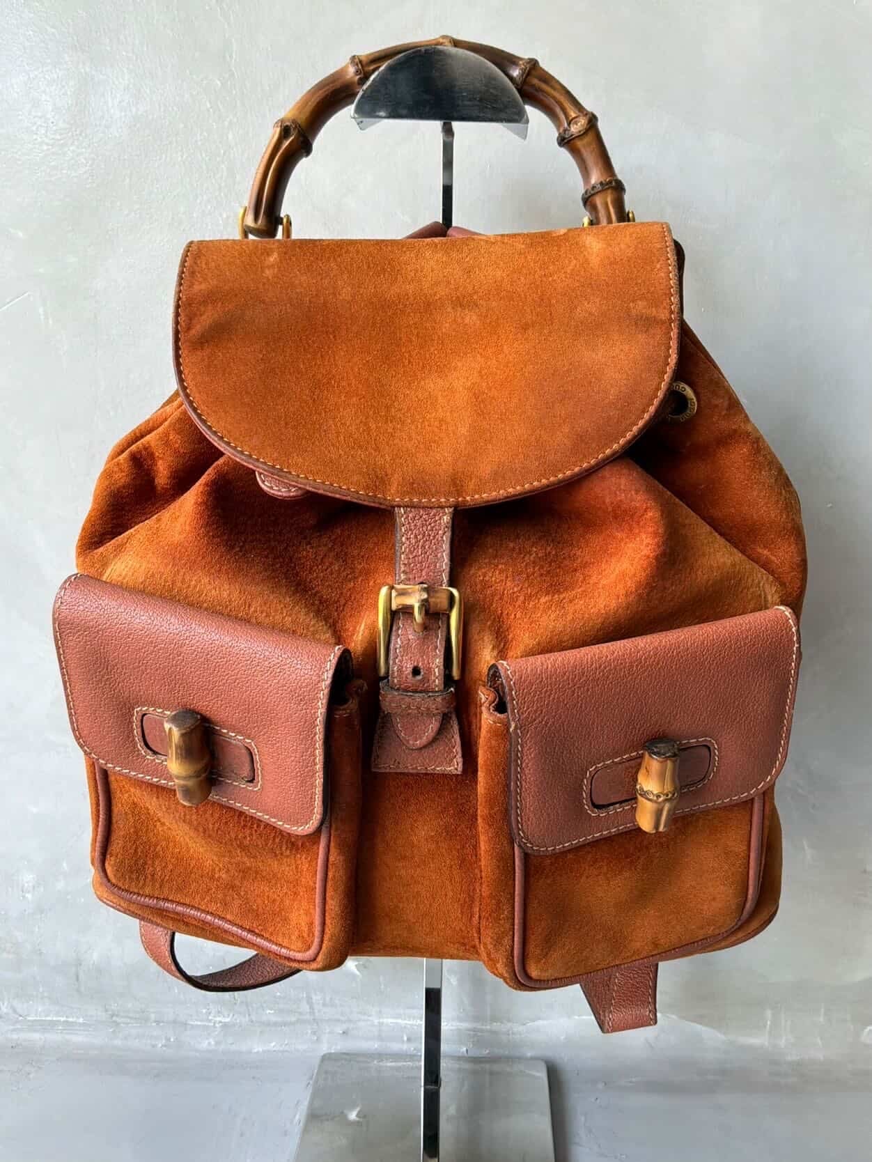 2000’s Gucci Suede Bamboo Backpack