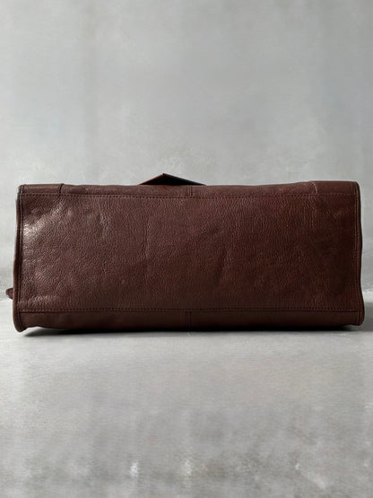 Balenciaga Part Time Chocolate Brown on Silver Lambskin Bag