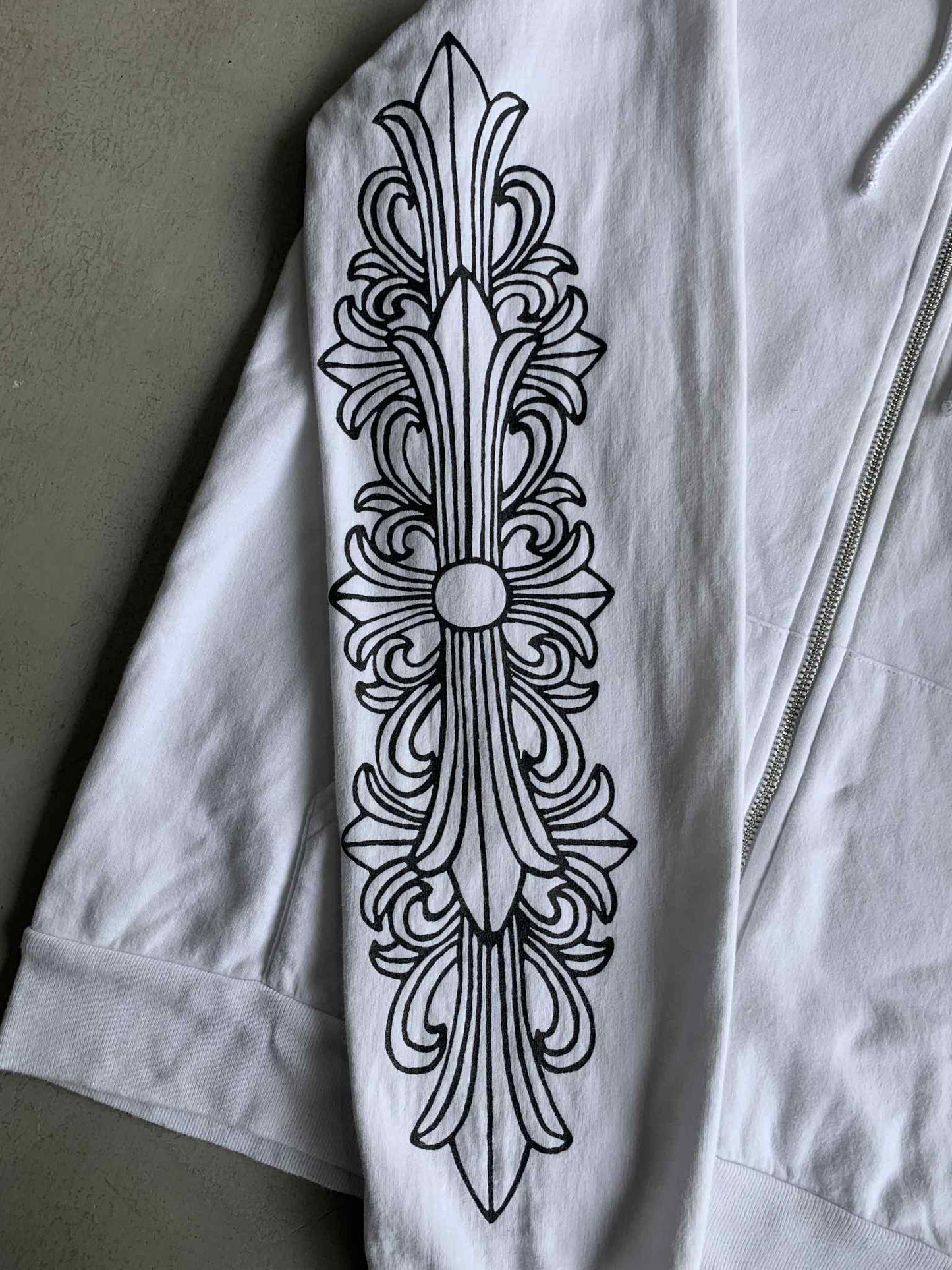 90’s Chrome Hearts Horseshoe Floral Zip Hoodie