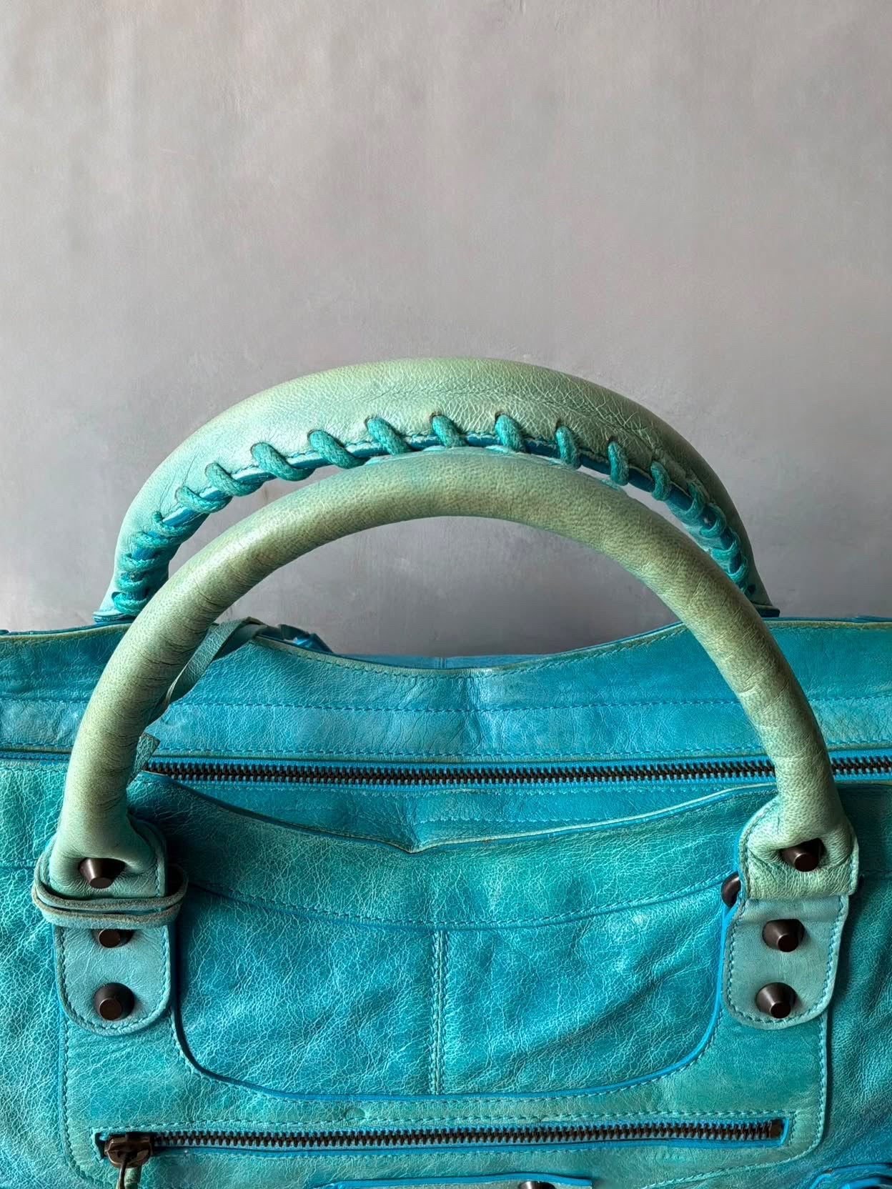 Balenciaga City Part Time Tortoise Lambskin Bag