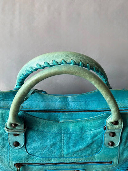 Balenciaga City Part Time Tortoise Lambskin Bag