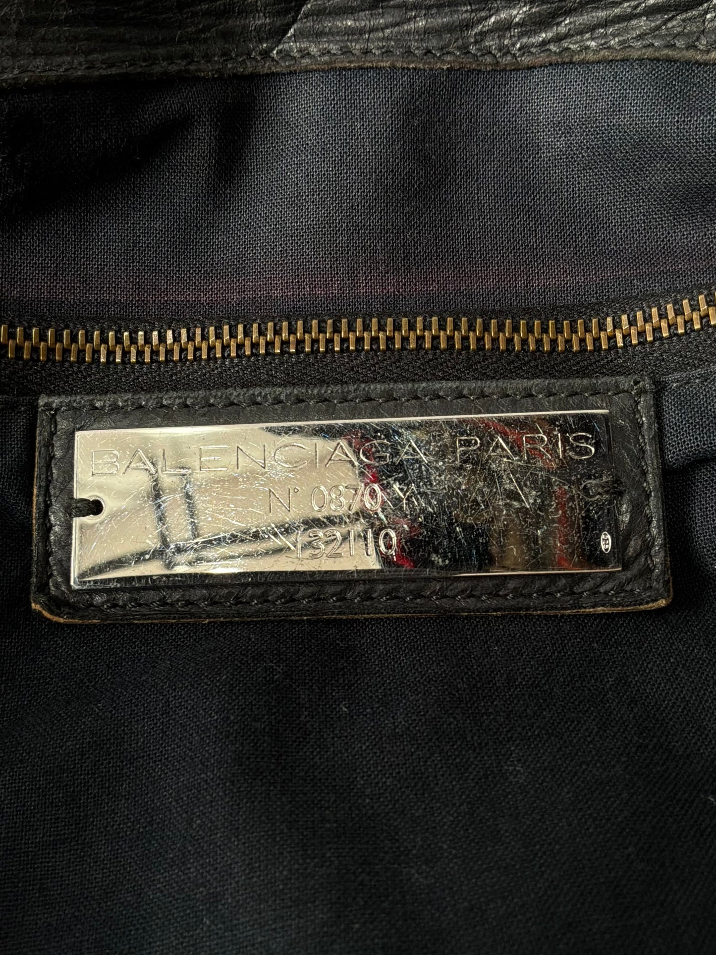 Balenciaga Work Black on Brass Lambskin Bag