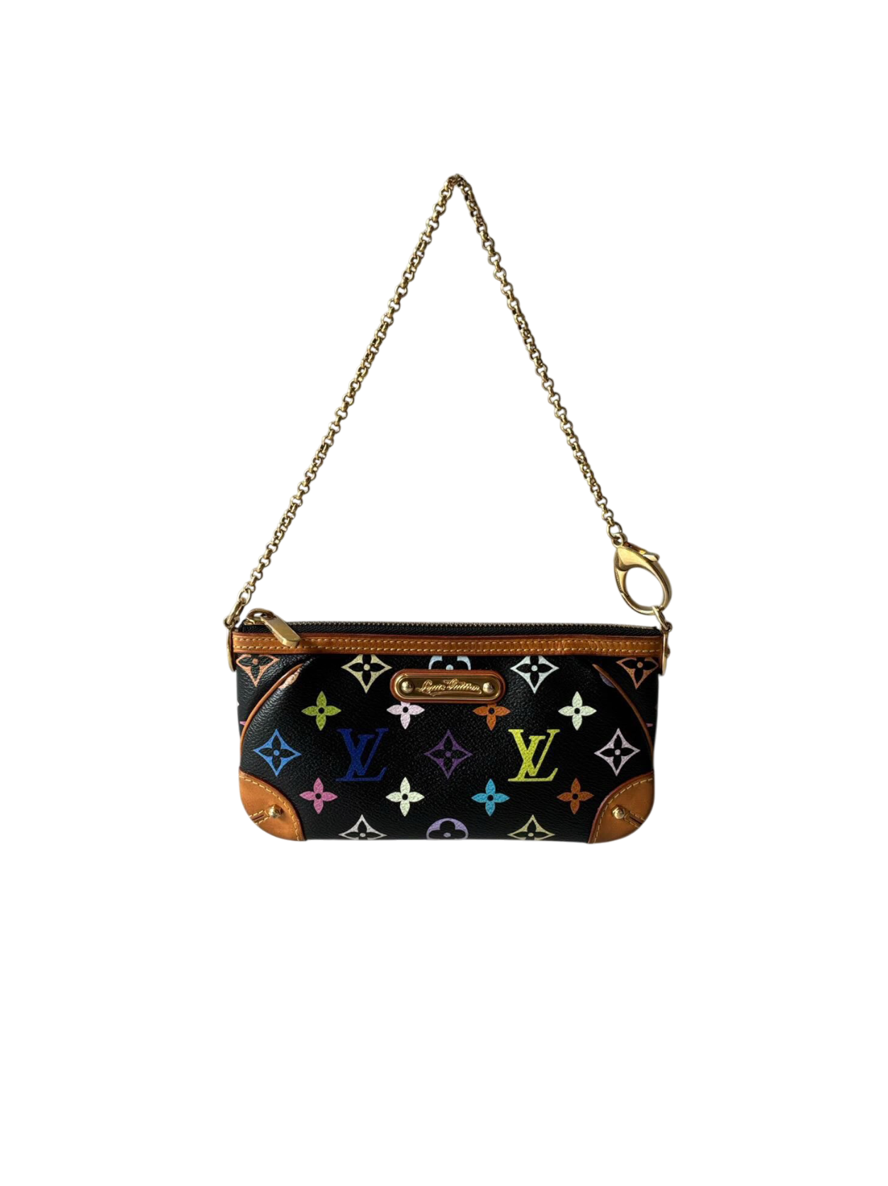 Louis Vuitton X Murakami Black Multicolor Mini Pochette