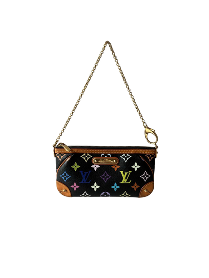 Louis Vuitton X Murakami Black Multicolor Mini Pochette