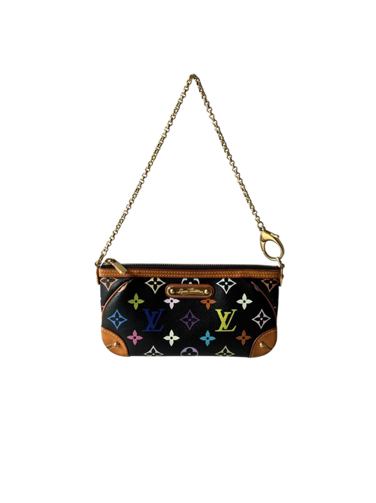 Louis Vuitton X Murakami Black Multicolor Mini Pochette