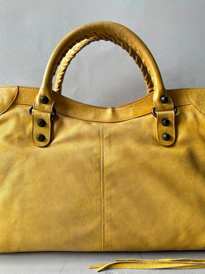 Balenciaga City Lemon Lambskin Bag