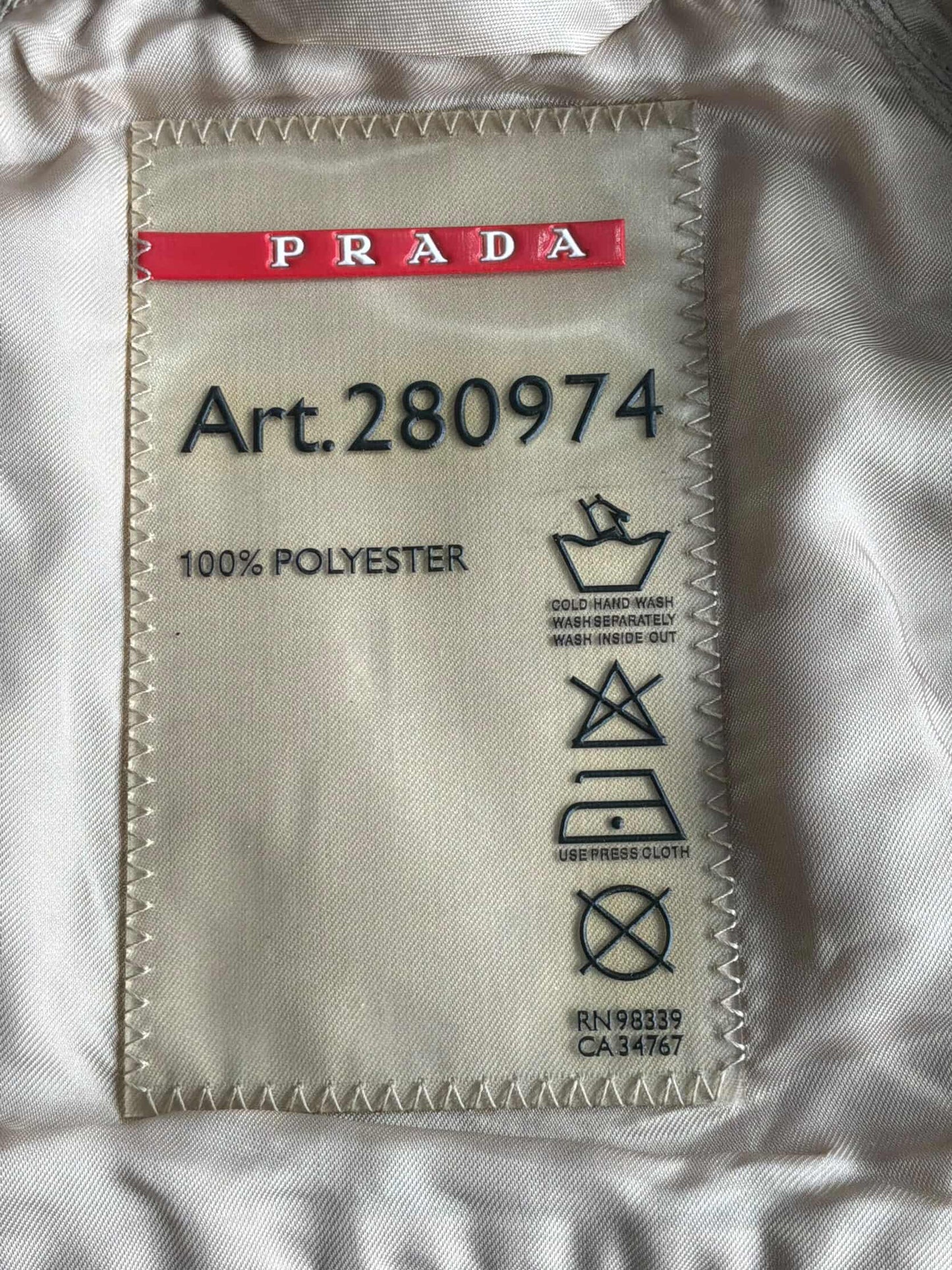 Prada Vintage Brown Tab Harrington Jacket