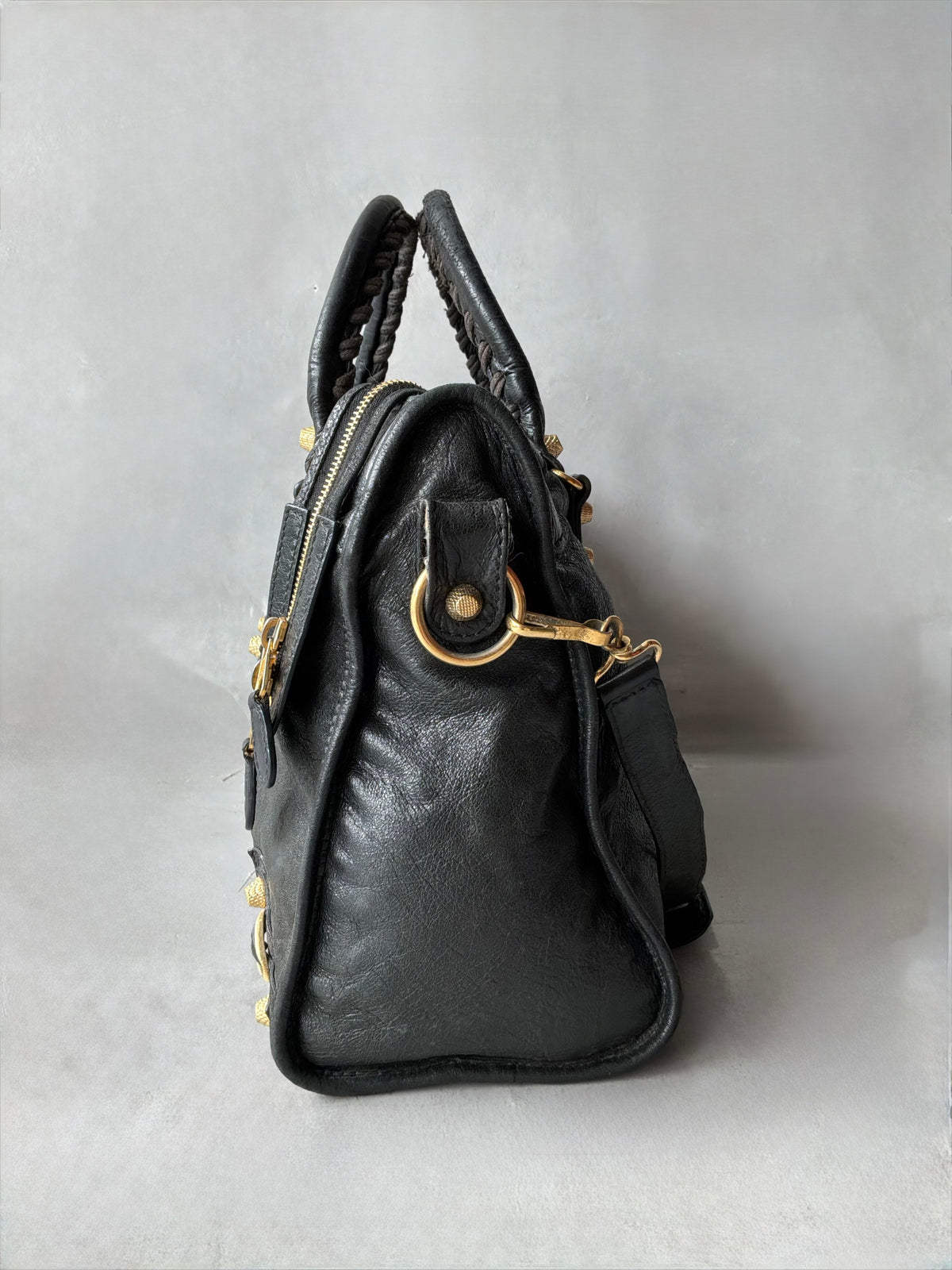 Balenciaga Classic City Black on Gold Giant 21 Lambskin Bag