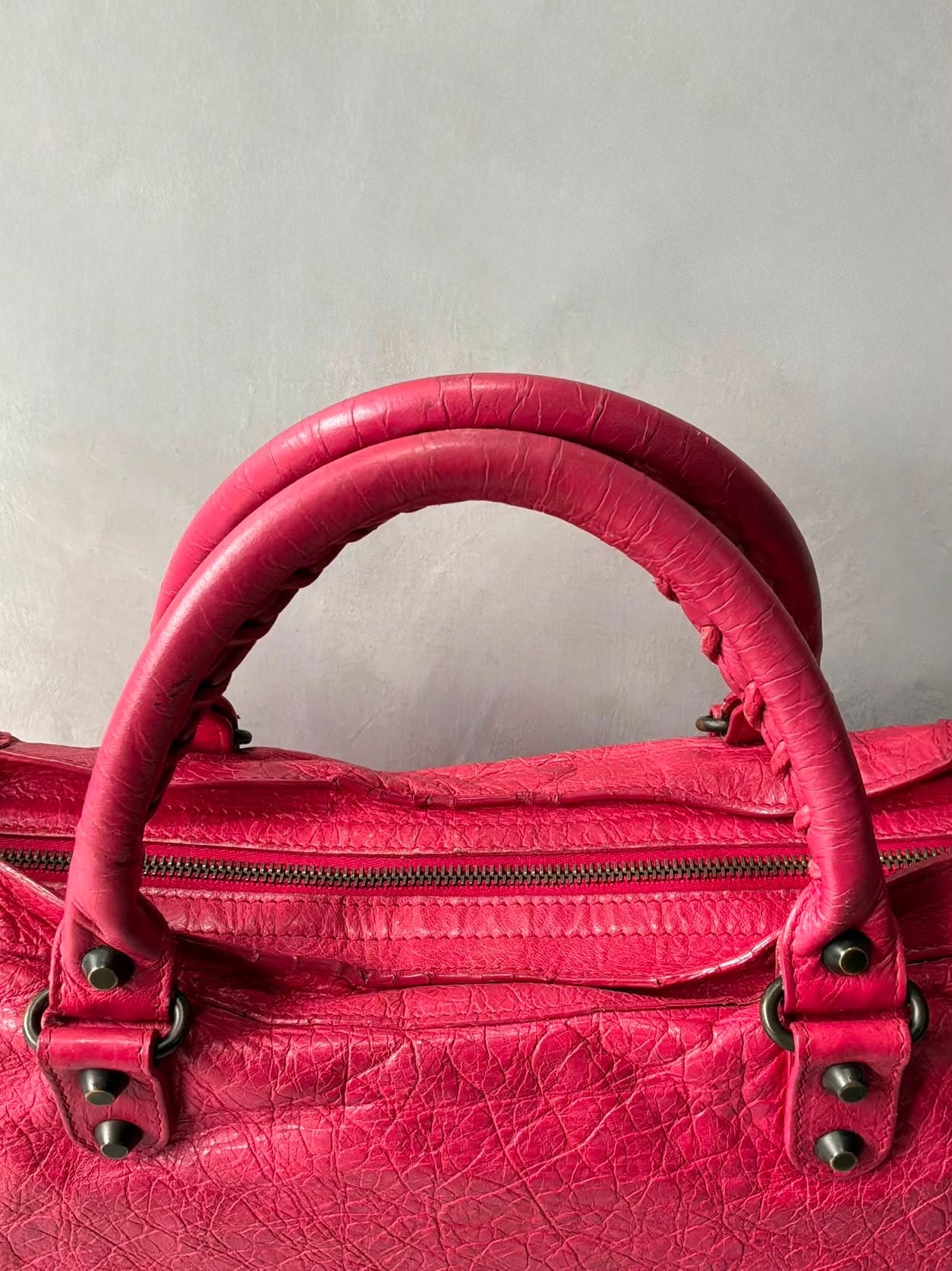 Balenciaga City Red Lambskin Bag