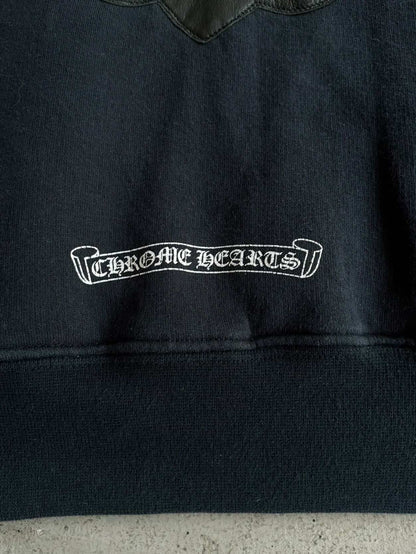 Vintage Chrome Hearts x Big Bang Leather Cross Patch Hoodie