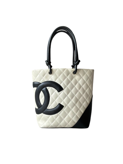 Chanel Cambon Ligne White & Black Small Tote Bag